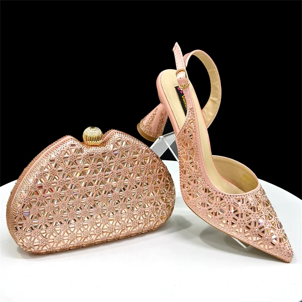 Elegant Italian Design Women's Shoes and Bag Set EDS45