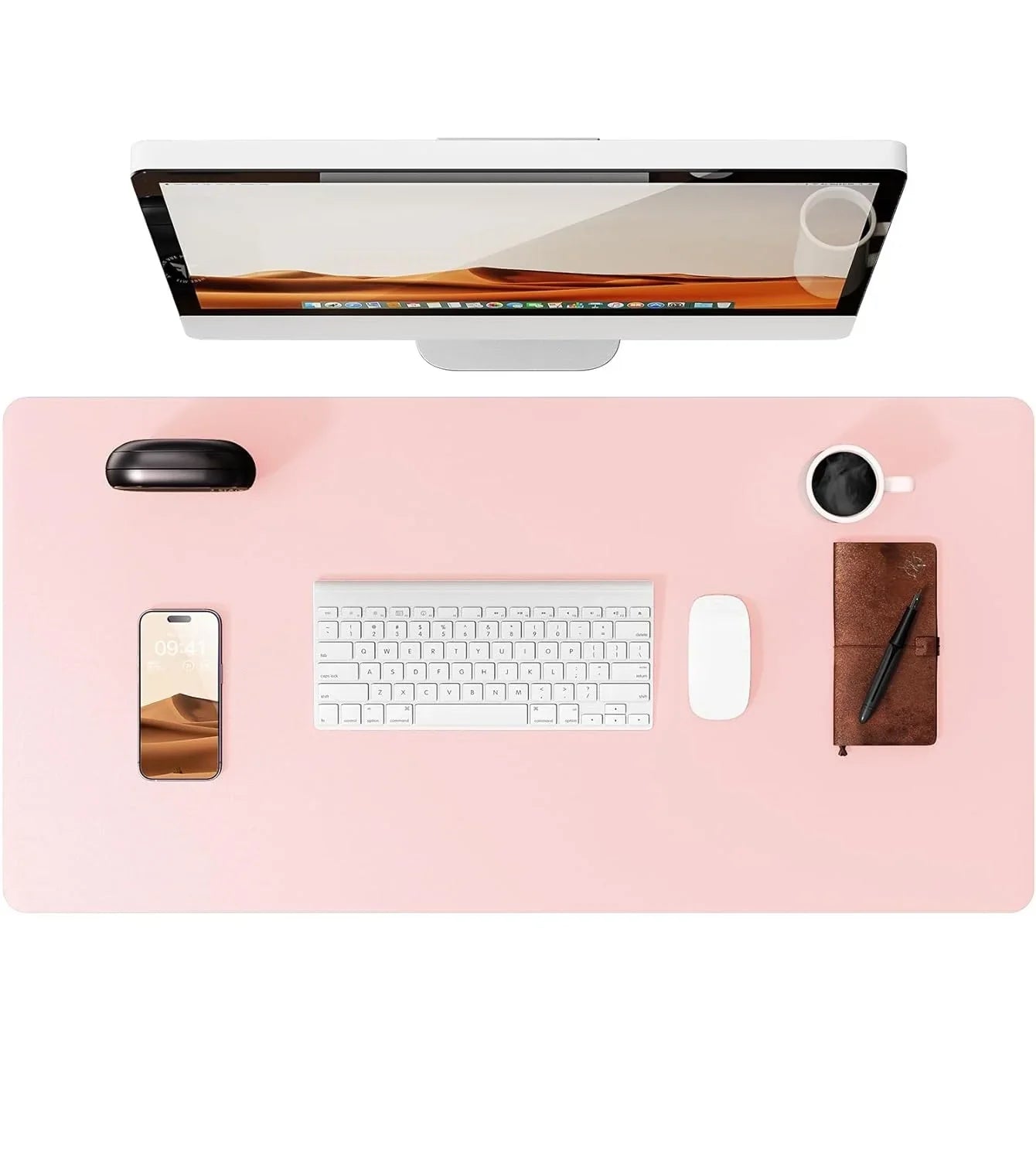 PU Leather Desk Mat – Large Waterproof Mouse Pad & Keyboard Mat, Desk Protector for Office