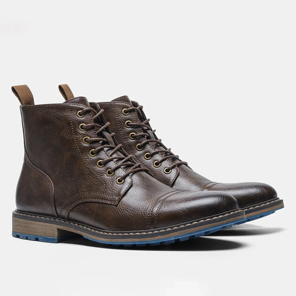 Brogue Chelsea Men's Boots | American Style Comfortable Fashion Leather Boots (Low Heel)