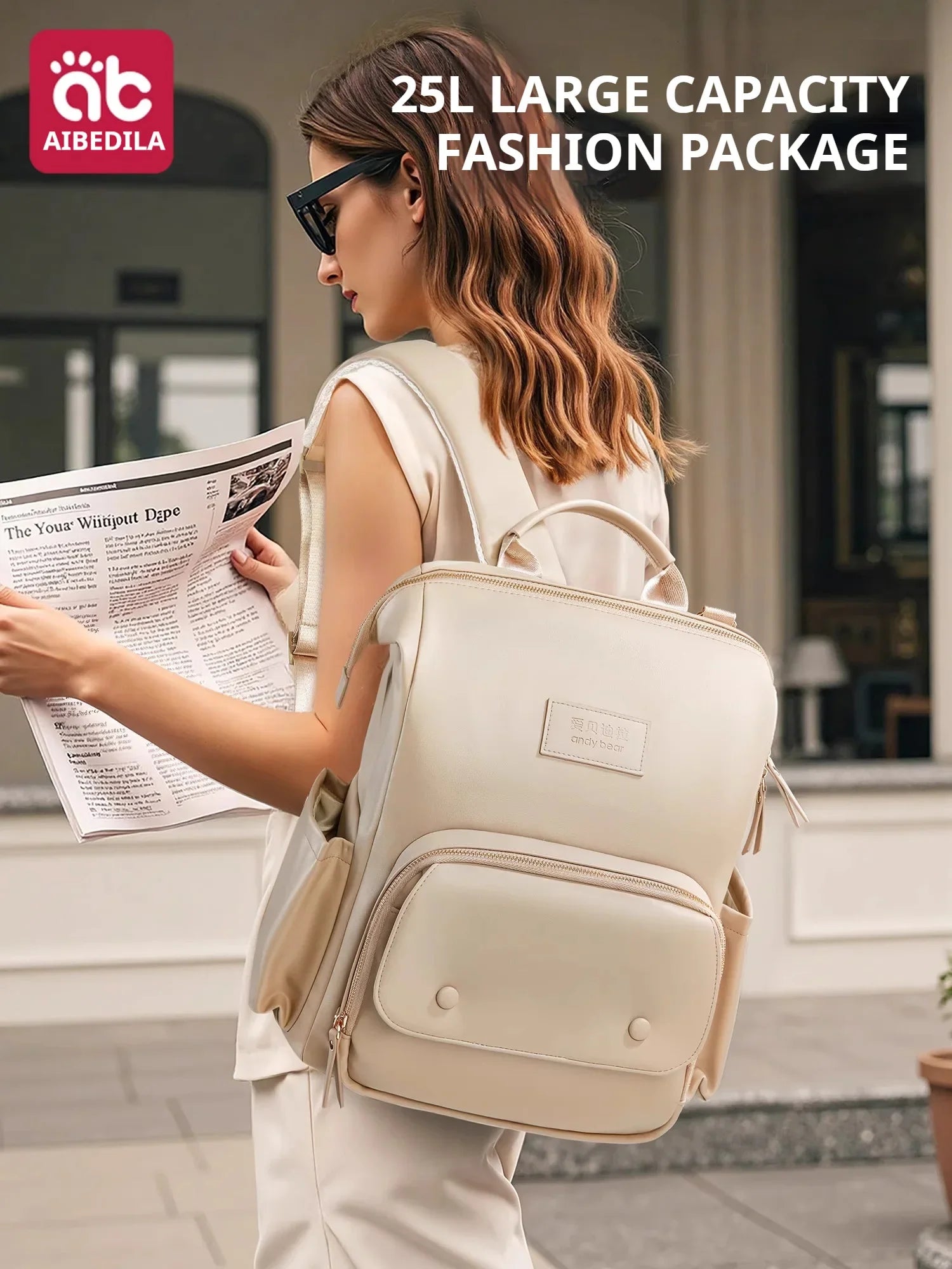 Aibedila Diaper Bag Backpack Women's Bag Backpack Baby Diaper Bag