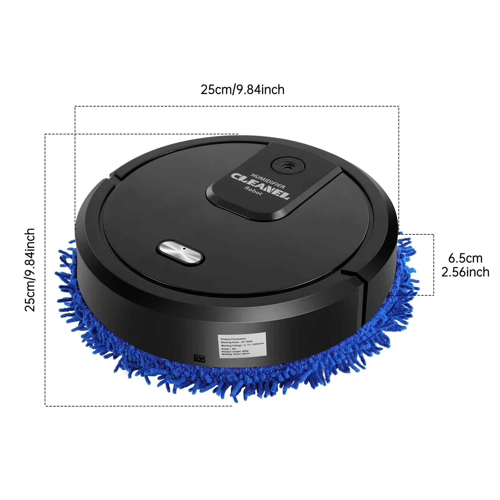 Auto Smart Robotic Mopping Machine Wet Dry Dual Use 10000RPM 60min Floor Cleaner with Spray Humidifying ABS Home Kitchen Tile