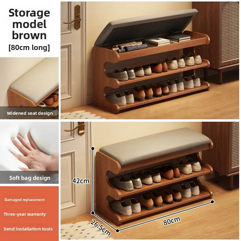 Shoe Cabinet Stool Upholstered Flip Top Shoe Storage Bench Entryway Hallway Cushion Seat Removable Shoe Rack Organizer Furniture