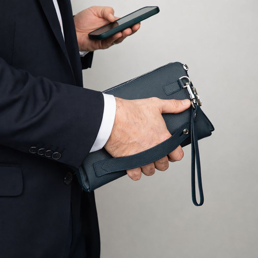 Lupus Leather Clutch Bag – Genuine Leather Wrist Clutch for Men & Women for Everyday Elegance | Minimal & Handcrafted