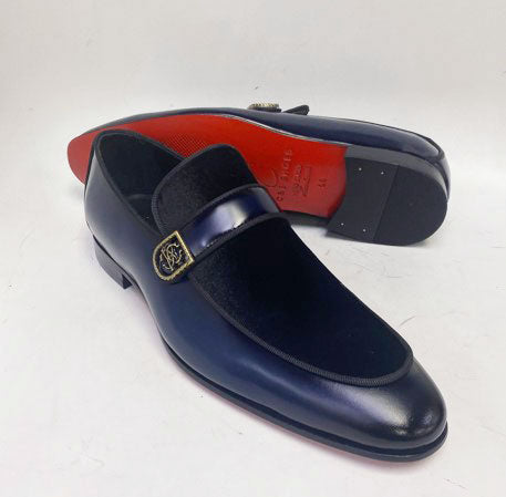 C Collection Leather Loafer - Navy