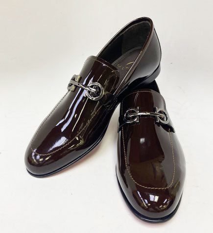 C Collection Patent Leather Loafer - Dark Brown