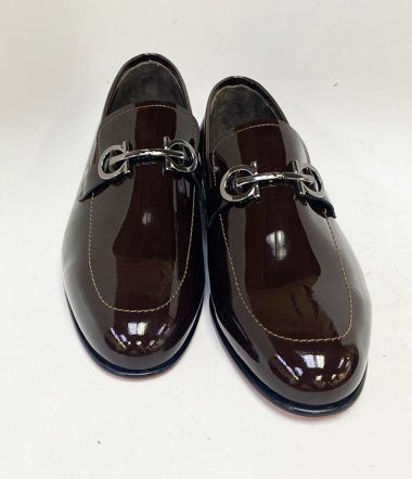 C Collection Patent Leather Loafer - Dark Brown