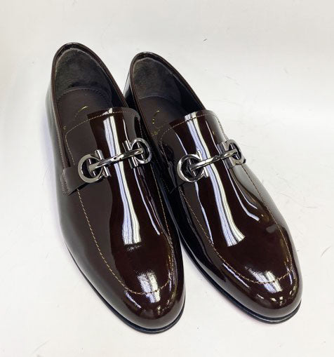 C Collection Patent Leather Loafer - Dark Brown