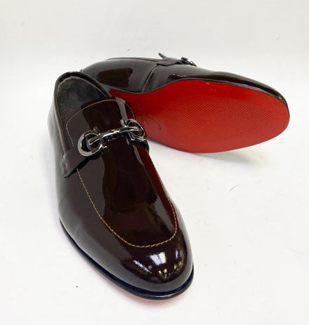C Collection Patent Leather Loafer - Dark Brown