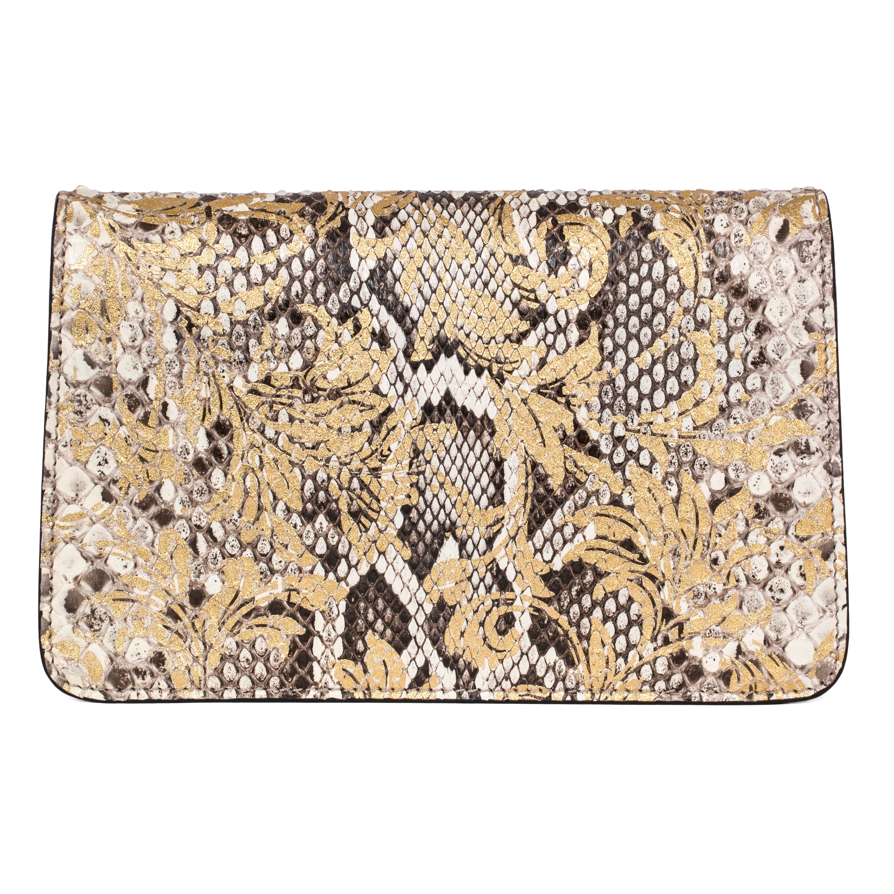 Arabesque Python Clutch With Custom Swarovski Stone