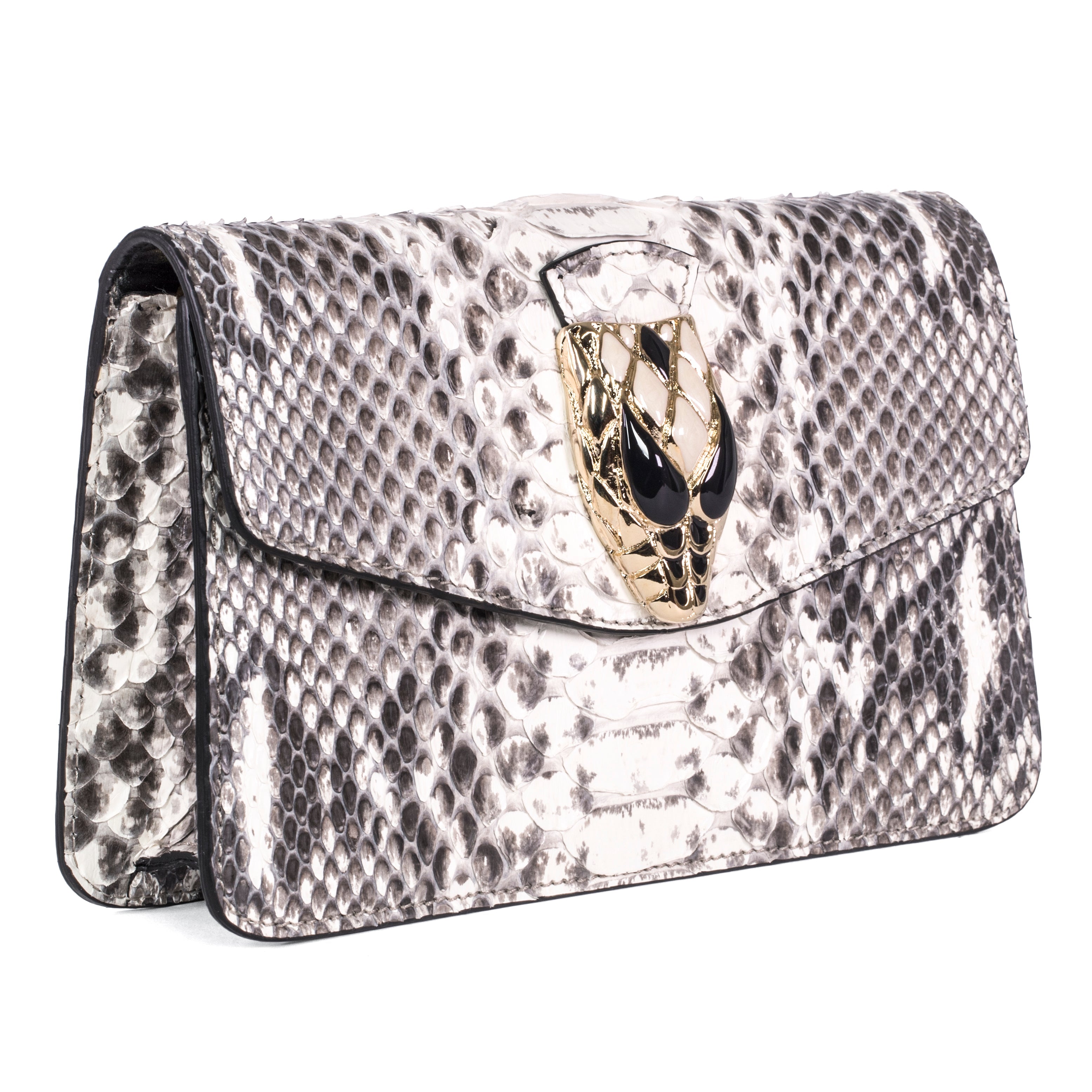 Natural Python Clutch With Snake Head