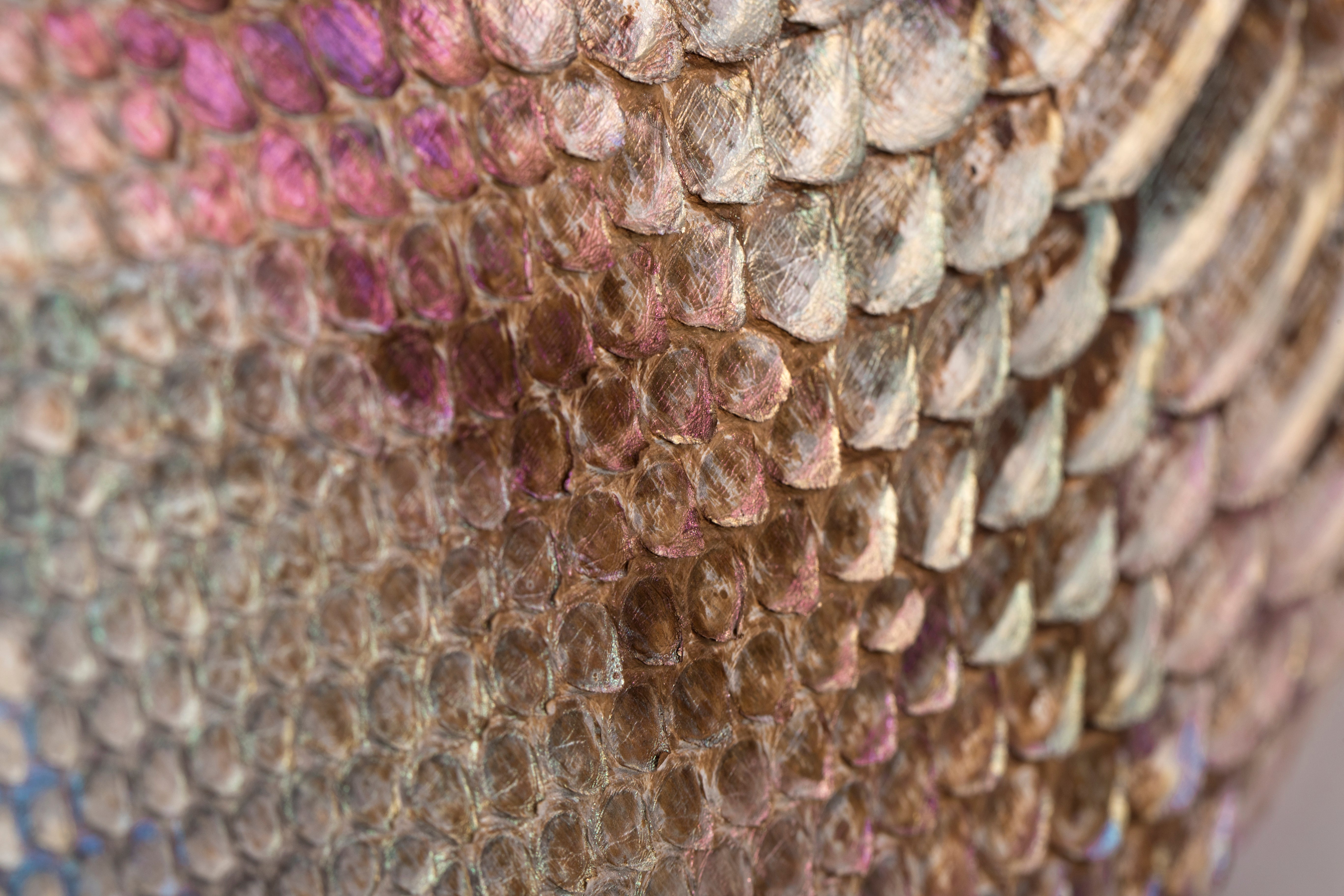 Iridescent Python Bag with Snake Head Accessory