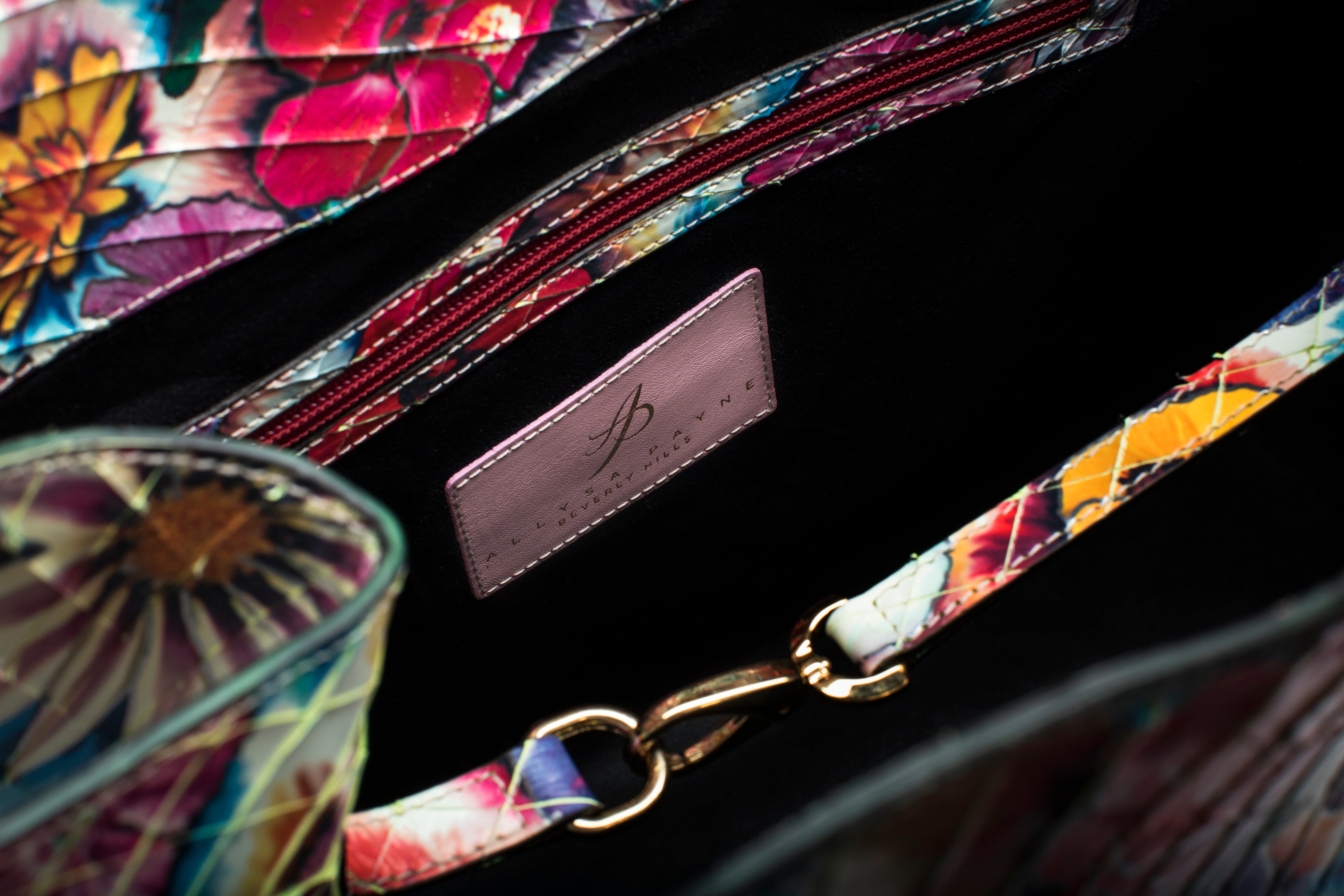 Large Floral Leather Tote Bag