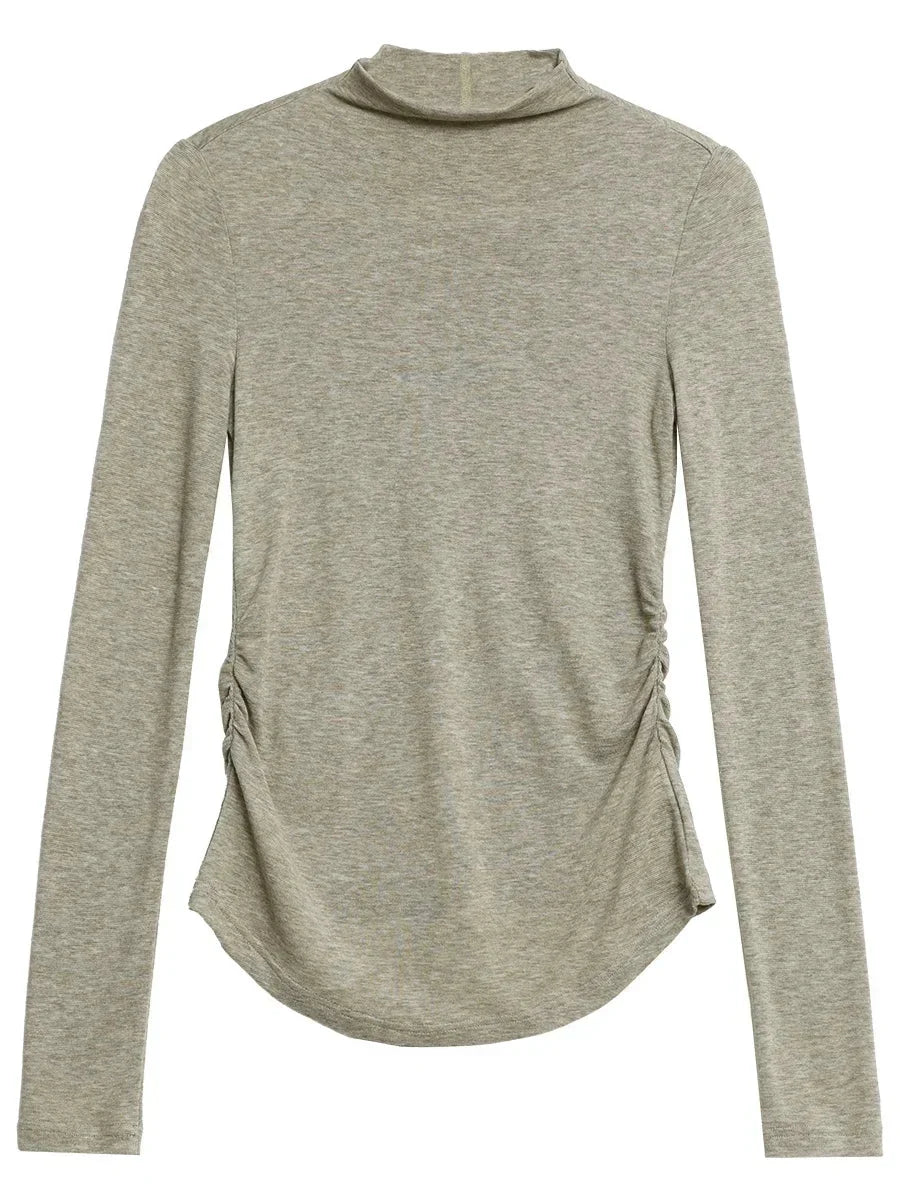 Slim Fit Knitted T-Shirt Basic Spring/Autumn Tee