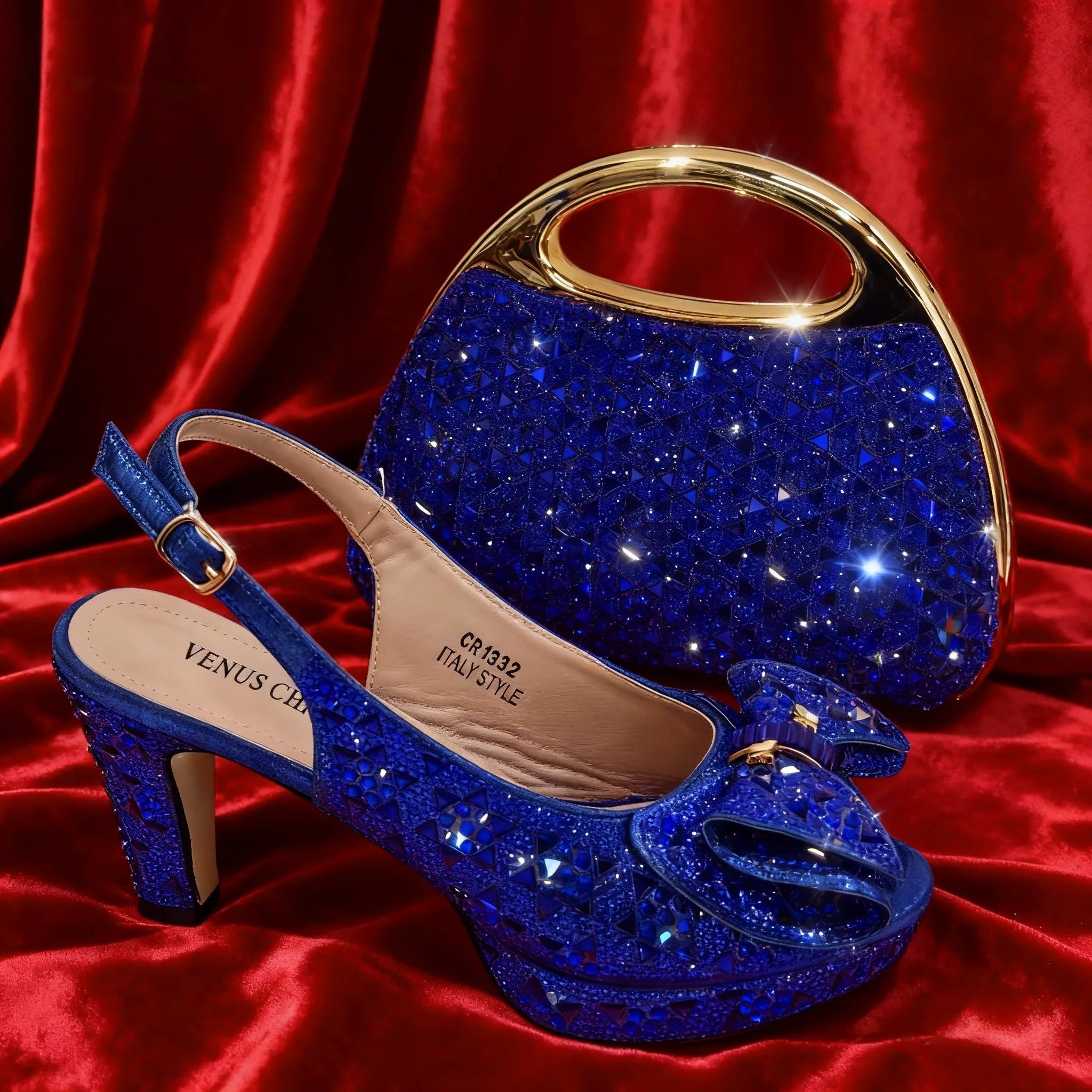 Latest Peep-Toe High Heel and Bag Set EDS40