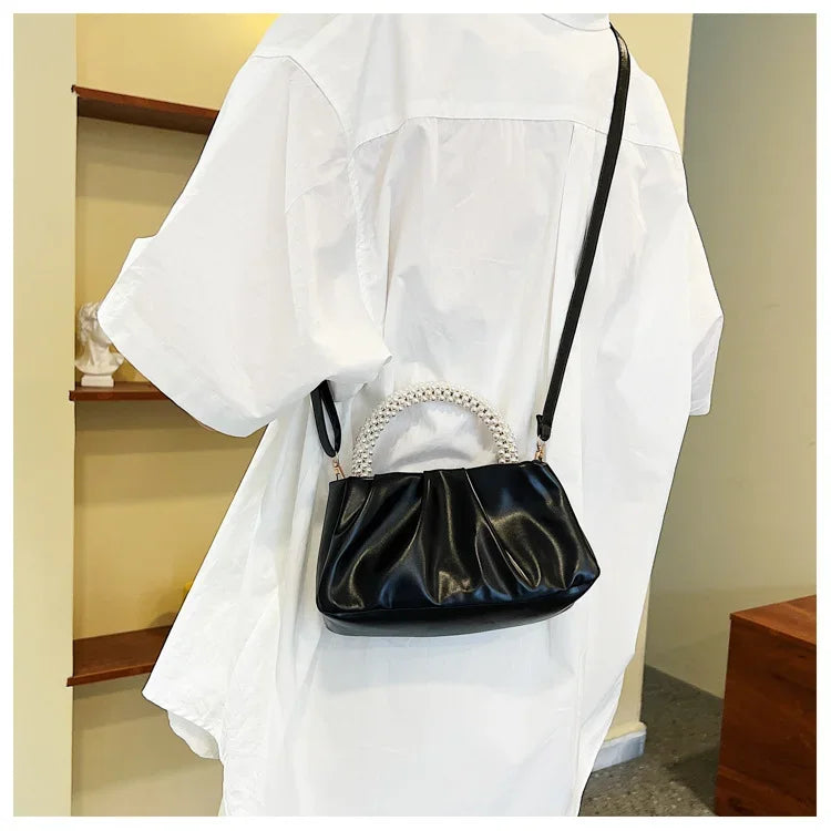 Women's Cloud Bag | New Fashionable Soft Solid-Color PU Leather Single-Shoulder & Crossbody Bag (Simple & Stylish)