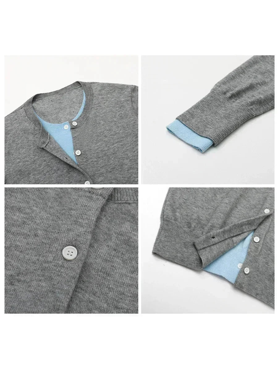 O-Neck Knit Cardigan Loose Single-Breasted Sweater