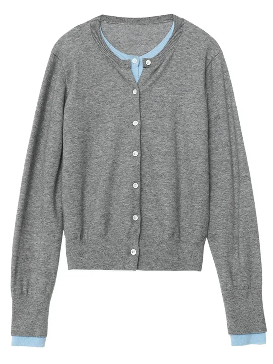 O-Neck Knit Cardigan Loose Single-Breasted Sweater