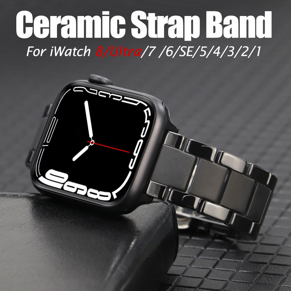 Ceramic Apple Watch Strap  Series 11/10/9/8/7/6/5/4/ SE / Ultra 1/2/3