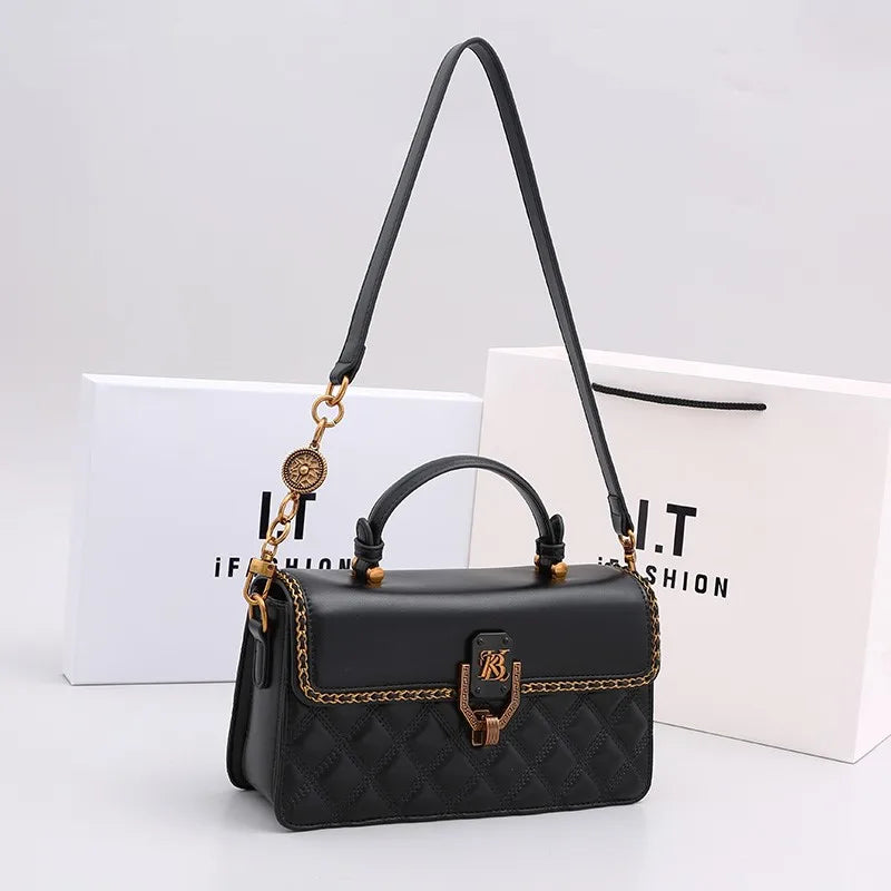 Ladies' Diamond Grid Handbag | New Autumn & Winter High-End Small Square Bag & Designer Crossbody Shoulder Bag