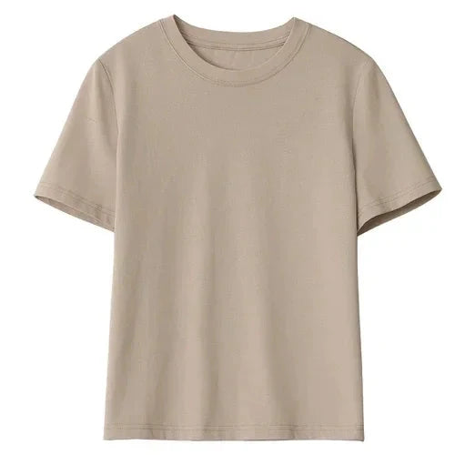 Basic O-Neck Tee Casual Solid Short Sleeve T-Shirt
