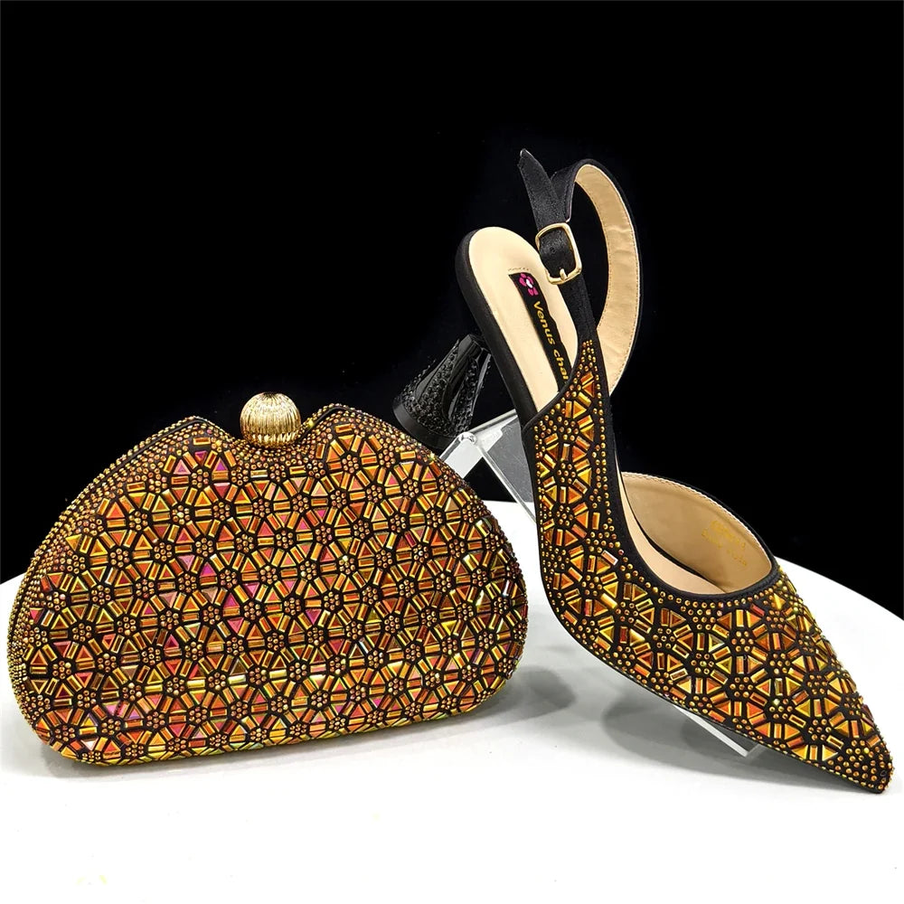 Elegant Italian Design Women's Shoes and Bag Set EDS45