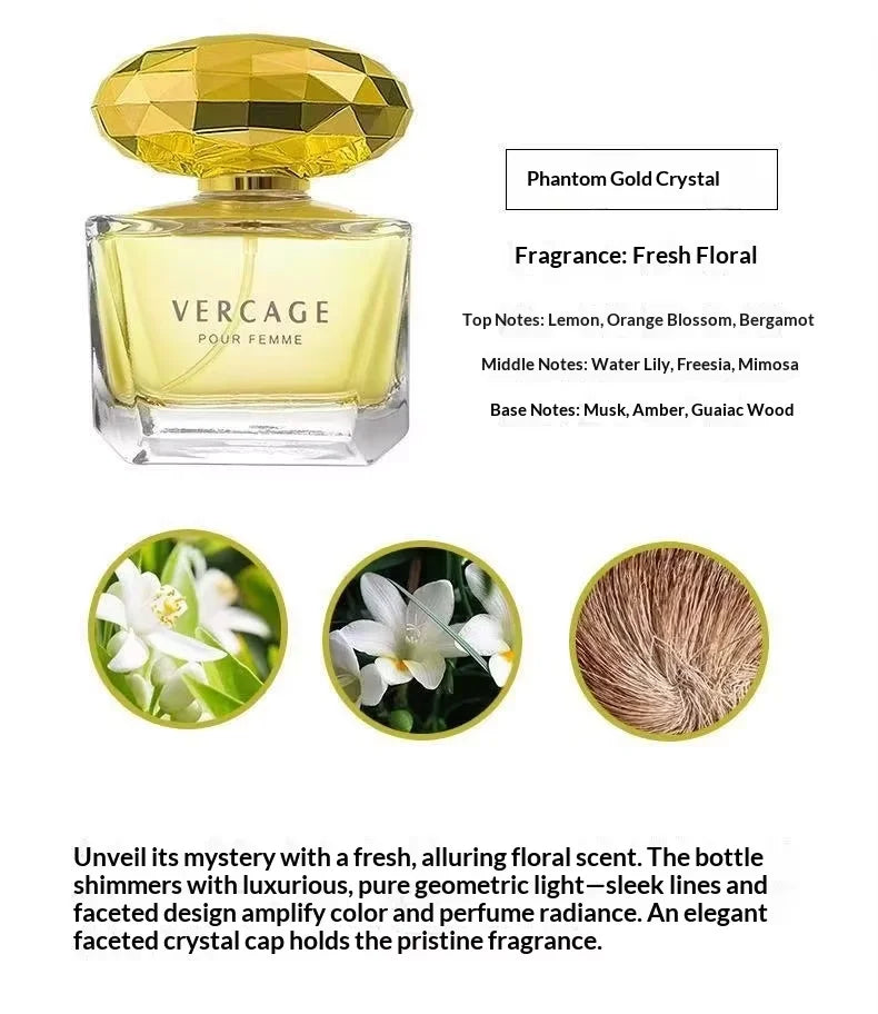 Osmanthus, Peony, and Pomegranate Fragrance Perfume for Women - Crystal Diamond Series, Light and Elegant Scent parfum