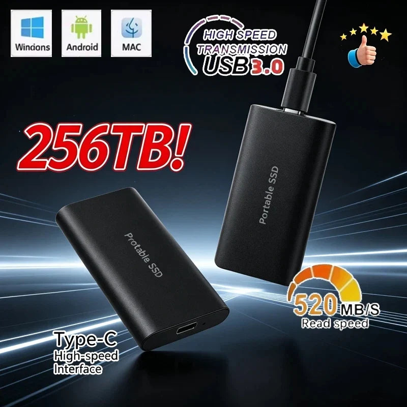 USB Portable SSD Hard Drive for Laptop/MAC USB3.0 8TB Solid-state Hard Disks High Speed Large Capacity Storage Devices