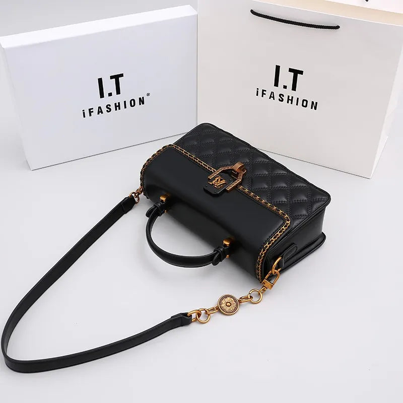 Ladies' Diamond Grid Handbag | New Autumn & Winter High-End Small Square Bag & Designer Crossbody Shoulder Bag