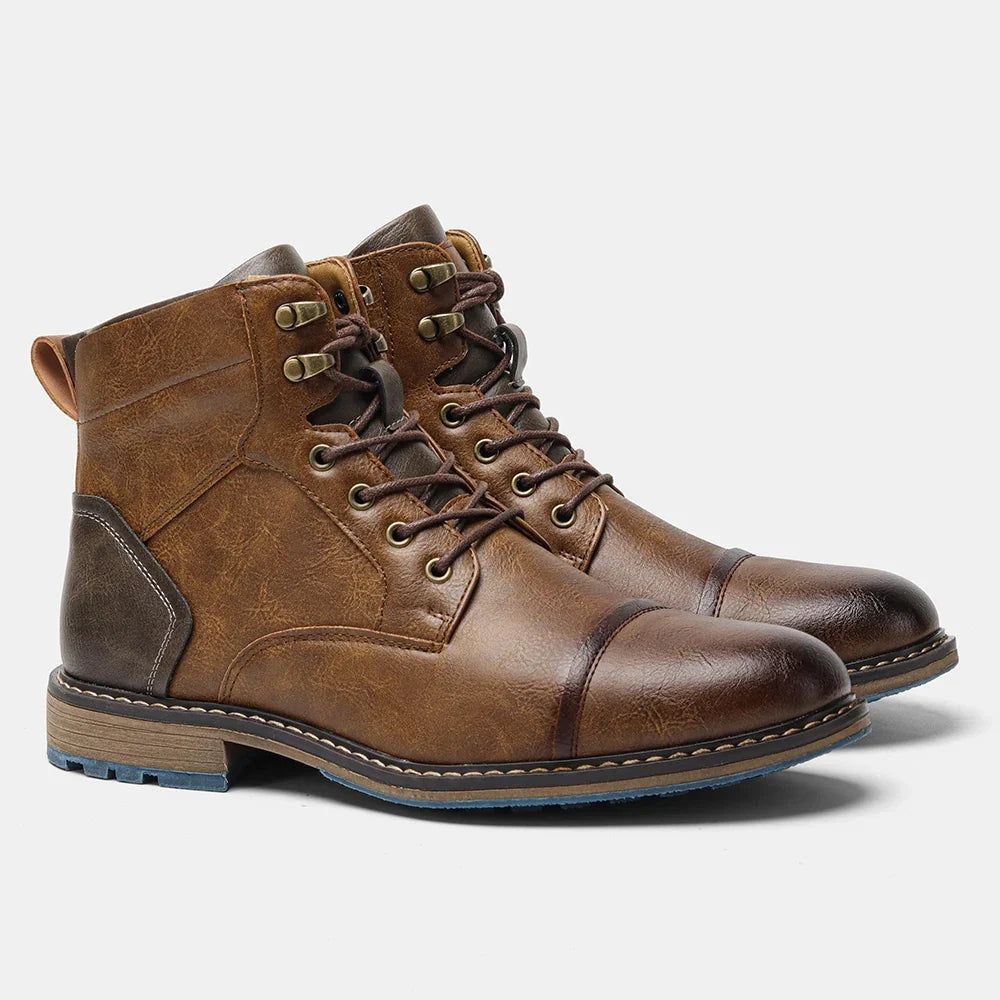 Brogue Chelsea Men's Boots | American Style Comfortable Fashion Leather Boots (Low Heel)