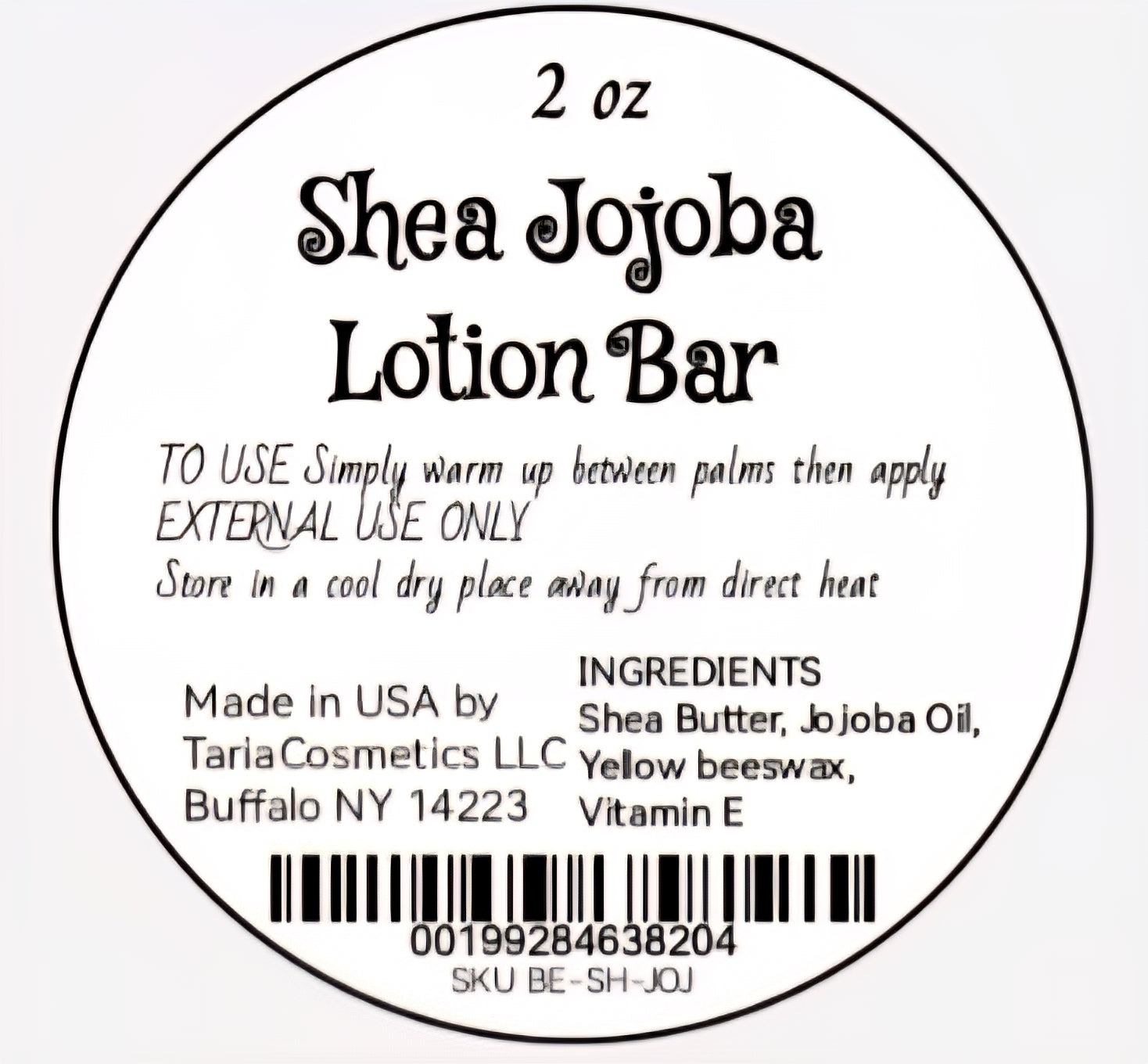 Shea Jojoba Lotion Bar - Organic Shea Butter & Jojoba Oil Skin Smoother