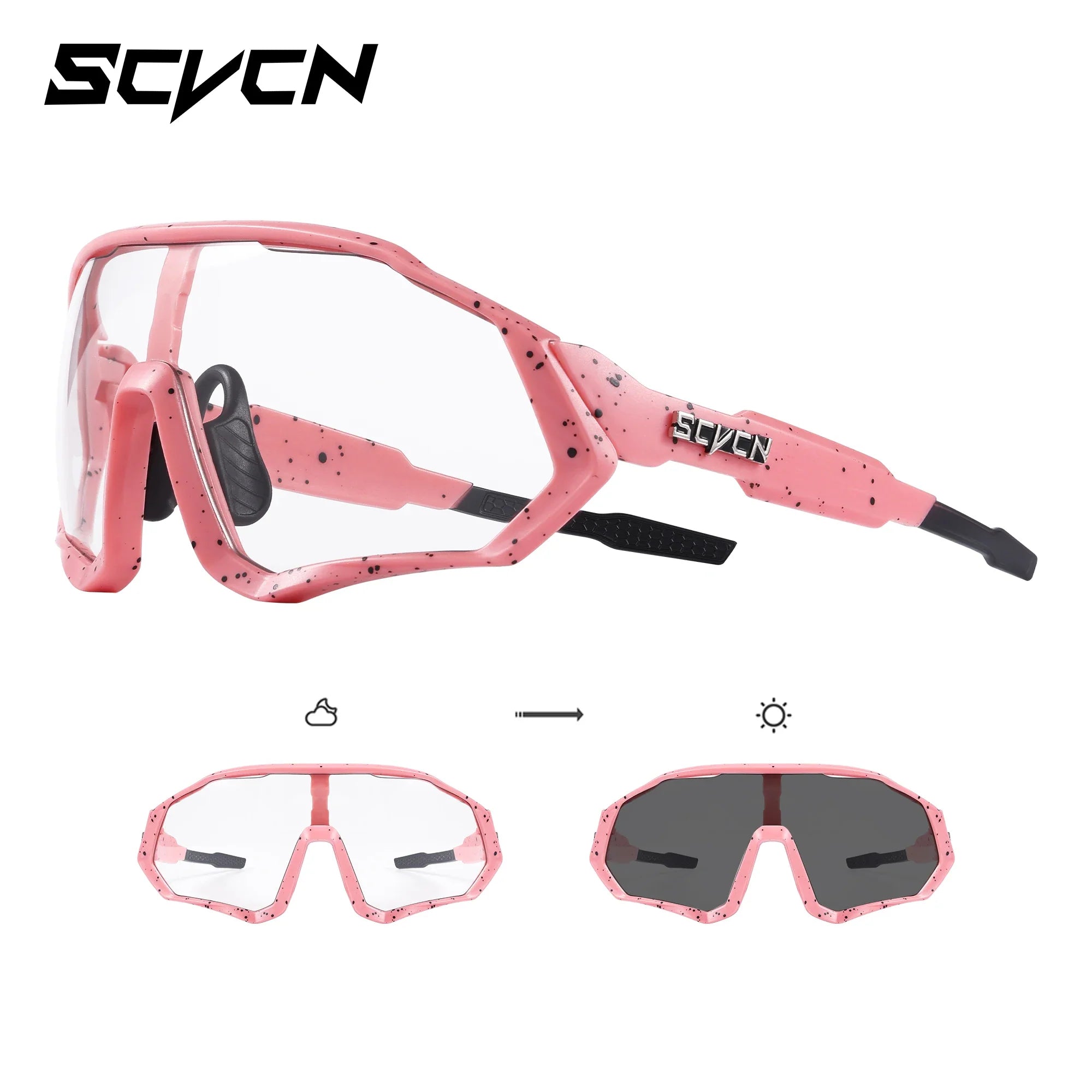 SCVCN Photochromic Cycling Sunglasses Outdoor Sports Running Drving Glasses Road MTB Bicycle Goggles  UV400 Safety Bike Eyewear
