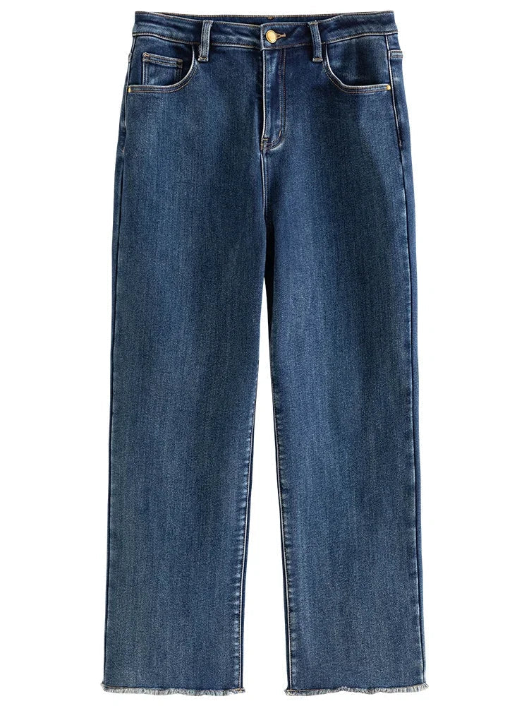 Women’s High Waist Fleece-Lined Winter Jeans