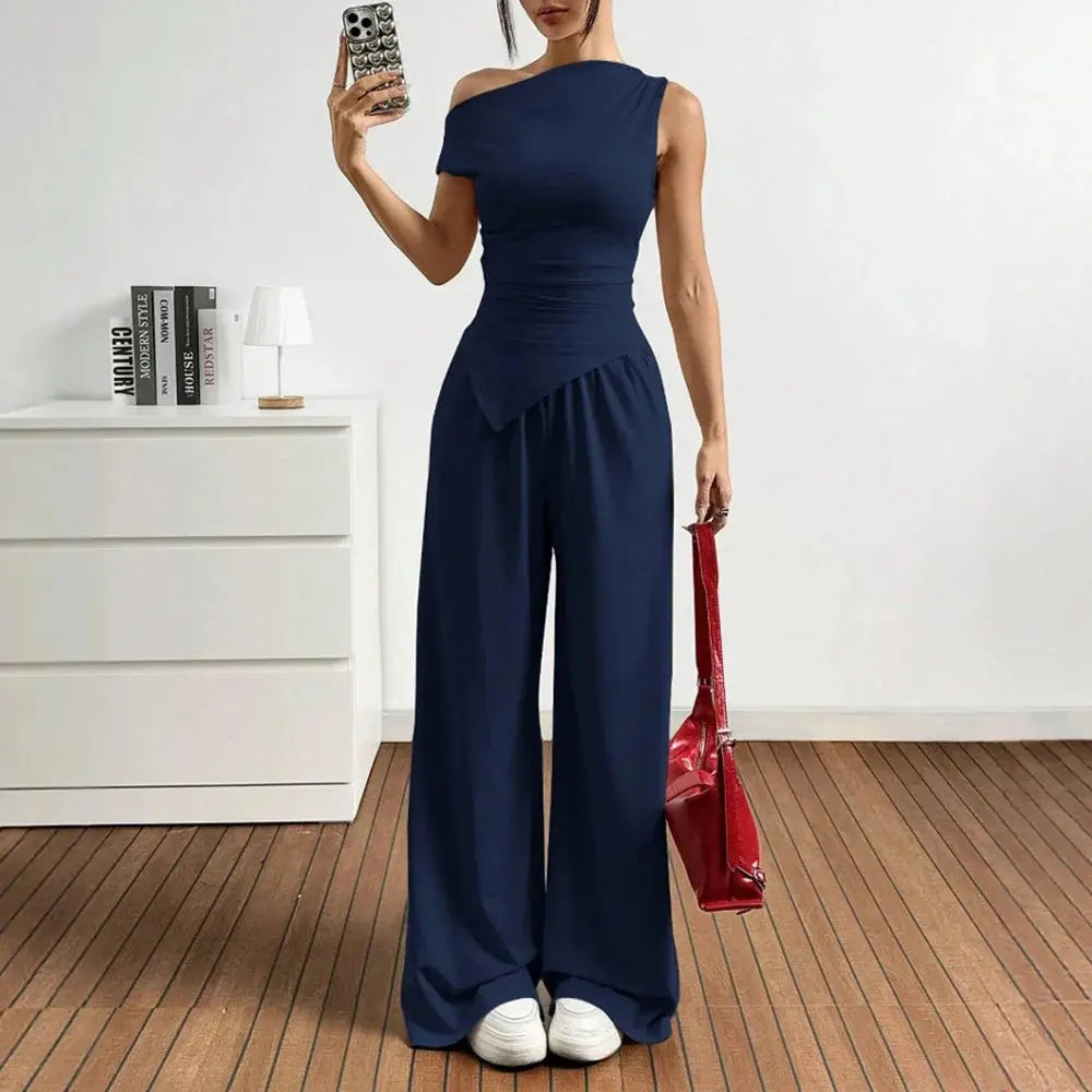 Women's Two-Piece Asymmetrical Summer Outfit