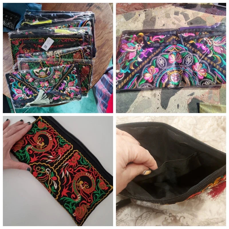 Luxury Design Flowers Clutches Pouch | Fashion Women's Wallet Wrist Handbag & Lady Vintage Envelope Phone Purse (Card Holders Pocket)