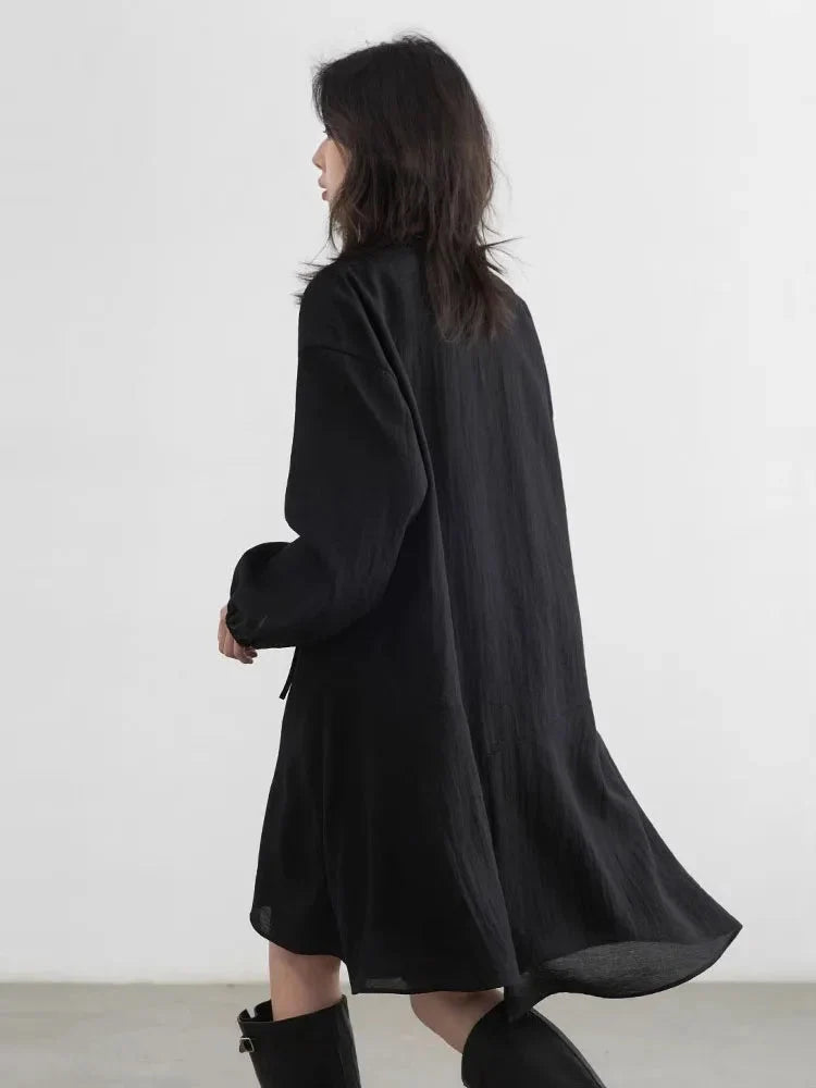 Women’s V-Neck Ruffled Long Sleeve Dress Casual