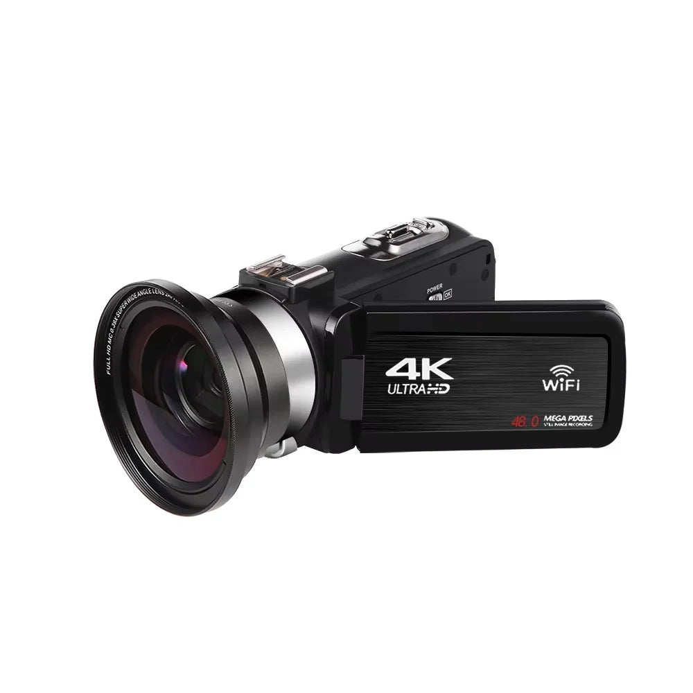 Full 4K Camcorder 18X 48MP Digital Camera Livestream Webcam UHD Vlog Video Recorder Wide Angel Macro Lens Photography Cameras