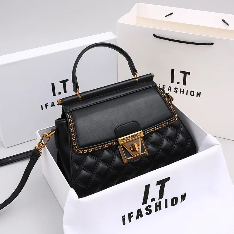 Women's Handbag New Autumn & Winter | High-End Light Luxury Diamond Grid Small Square Bag (Shoulder & Crossbody)