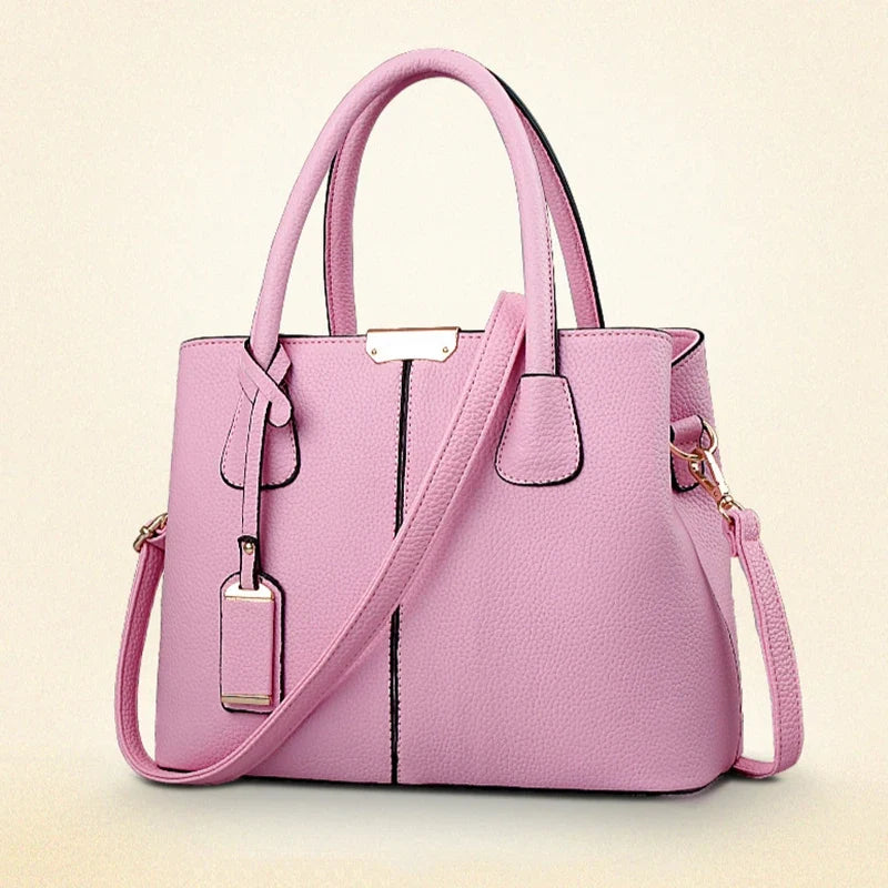 Ladies Large Tote Bag | New Fashion Women's PU Leather Square Shoulder & Crossbody Handbag (Bolsas Femininas Sac)