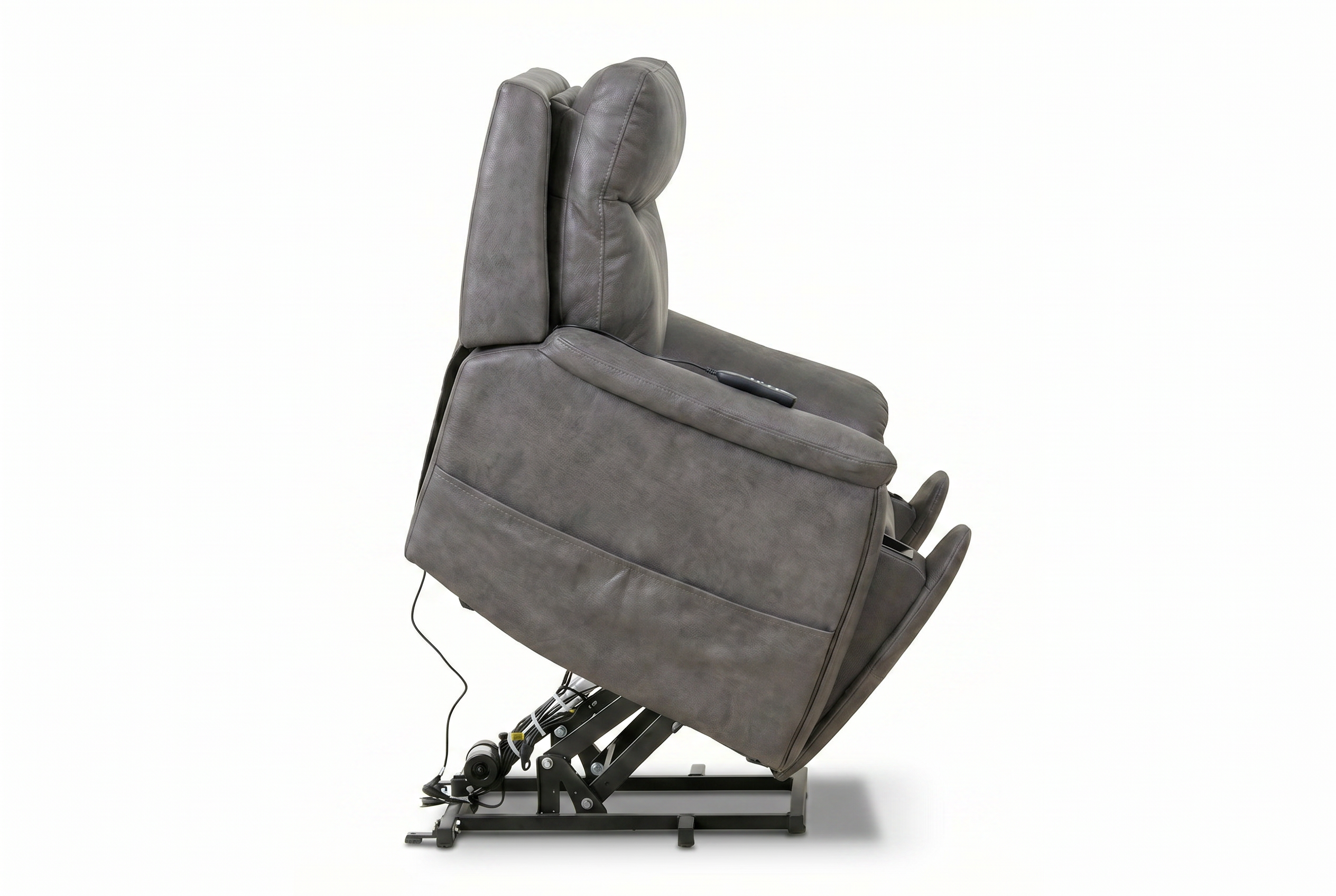 Serenity Slate Grey Ultra Infinite Position Lift Chair with Power Headrest, Heat, Massage & Wireless Charging