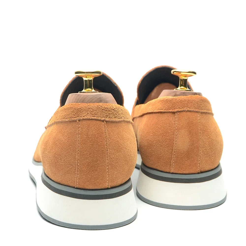 Classic Luxury Men's Cow Suede Penny Loafers | Genuine Leather Slip-on Casual Business & Social Flats