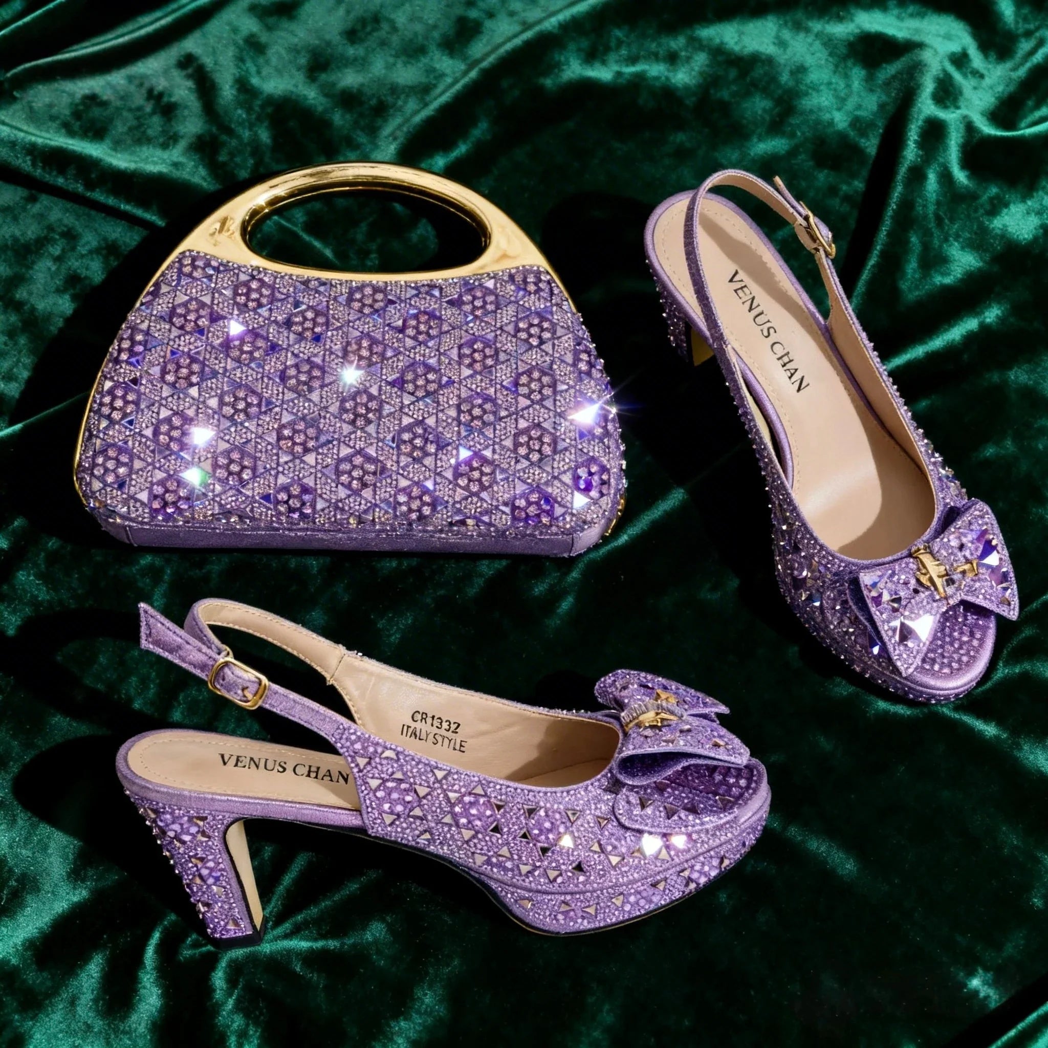 Latest Peep-Toe High Heel and Bag Set EDS40