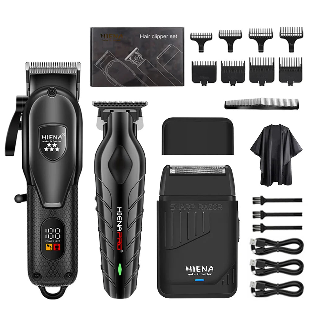 1/2/3/5-Piece Cordless Professional Men's Grooming Set Cordless Rechargeable hair Shaver trimmer Portable PrecisionTools