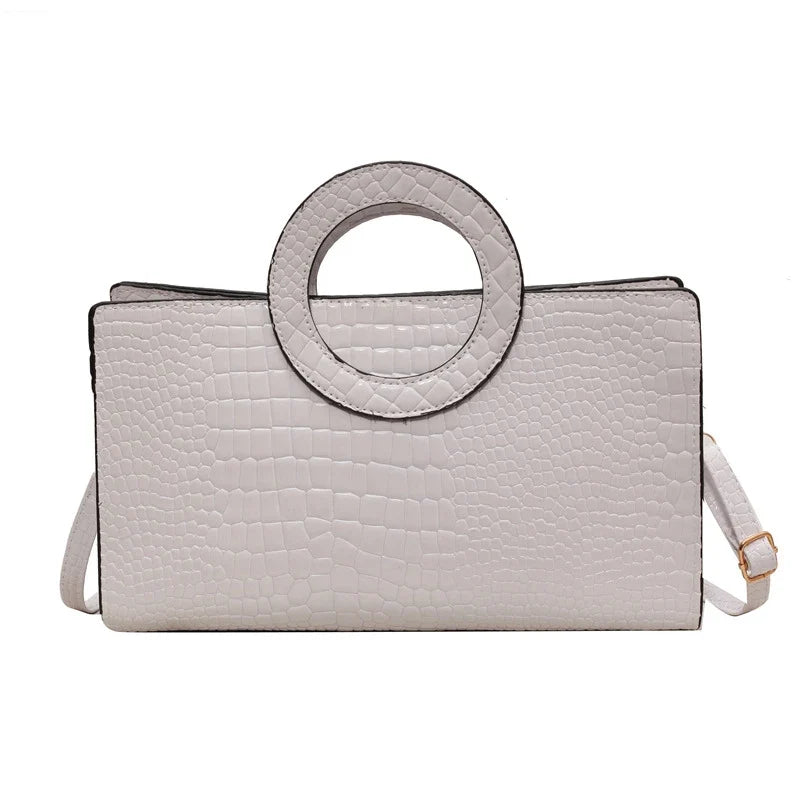 Luxury Crocodile Pattern Women's Handbag | Fashion Shoulder & Crossbody Bag (Famous Brand Designer PU Leather, Large Capacity)