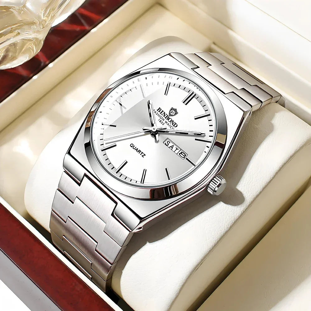 New Gifts Casual Business Top Blue Clock Men Luxury Watch Automatic Watches Mens Fashion Quartz Wristwatches Relogio Masculino
