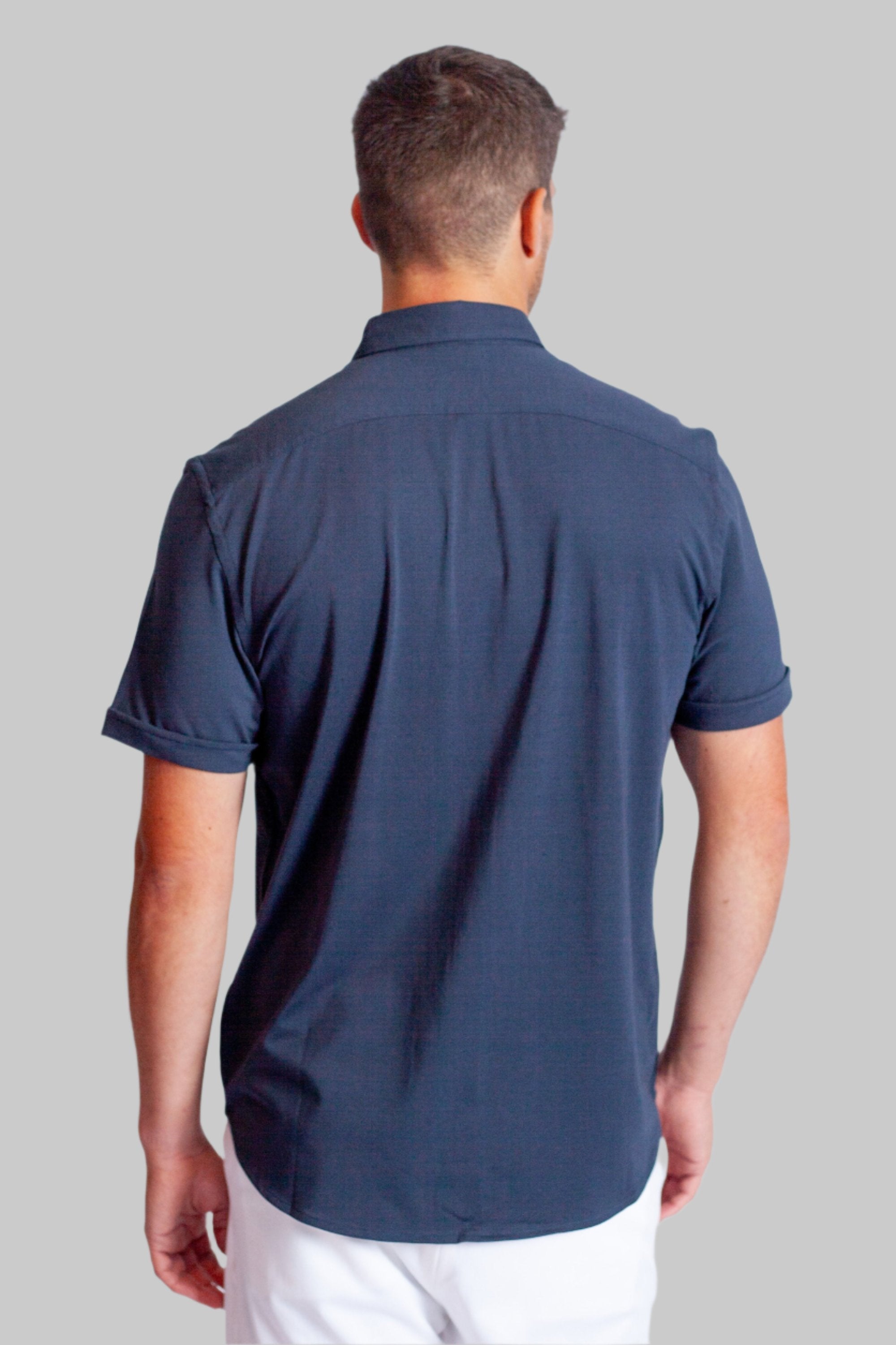 Cinqo 'Single Shot' Short Sleeve Shirt - Blue Night - Men