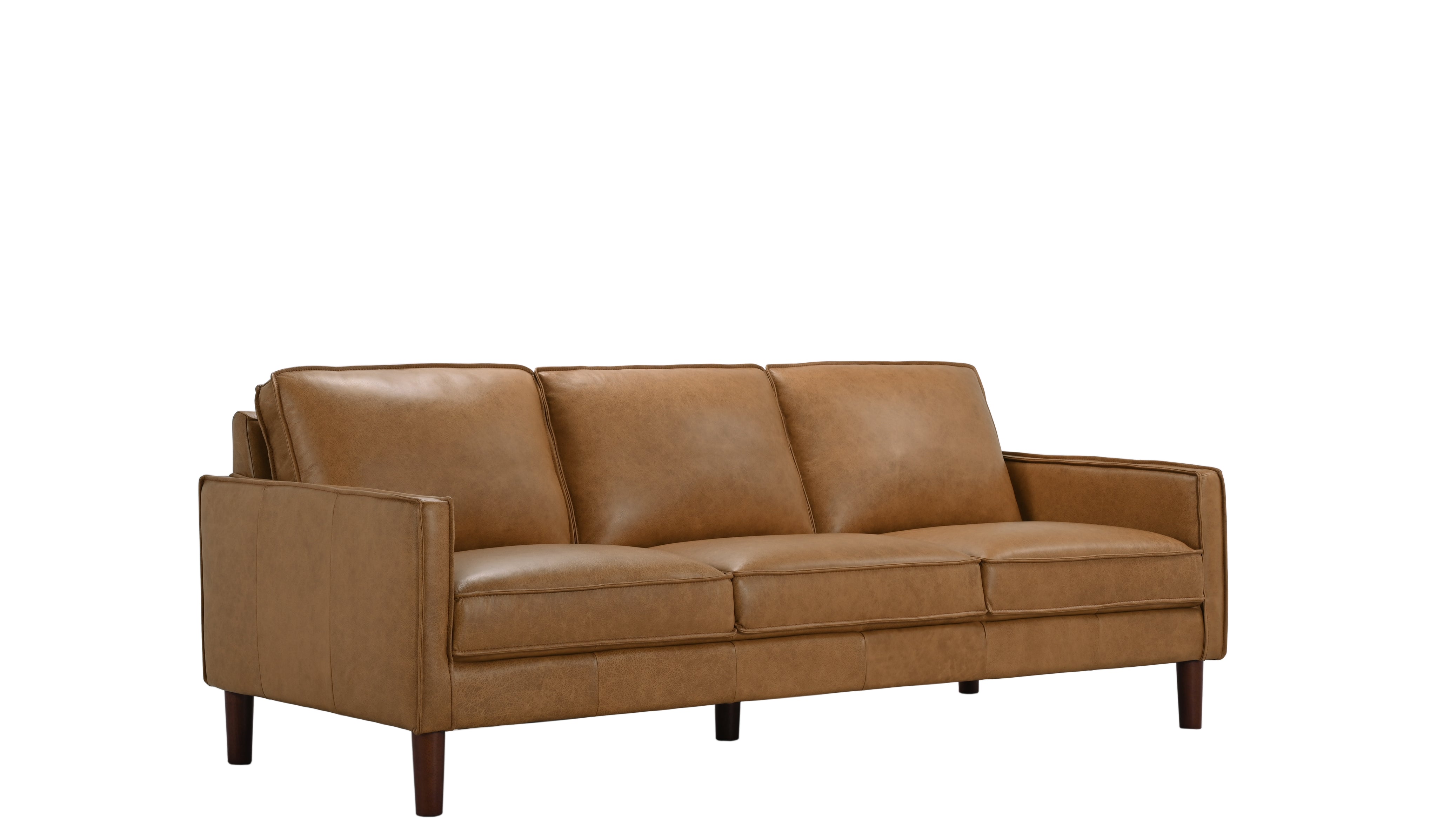 Soria Saddle Brown Top-Grain Leather Sofa