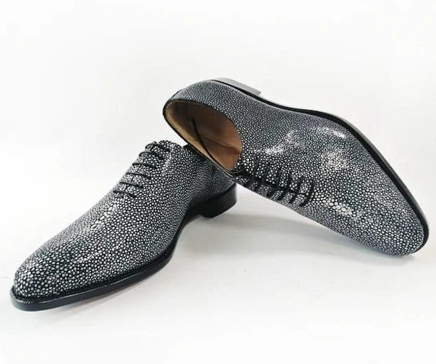 Maurice King Custom Made Stingray Lace-Up Shoe - Grey