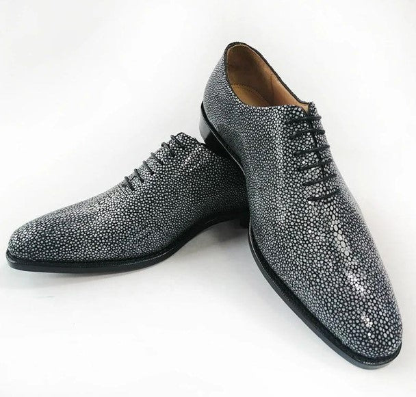 Maurice King Custom Made Stingray Lace-Up Shoe - Grey