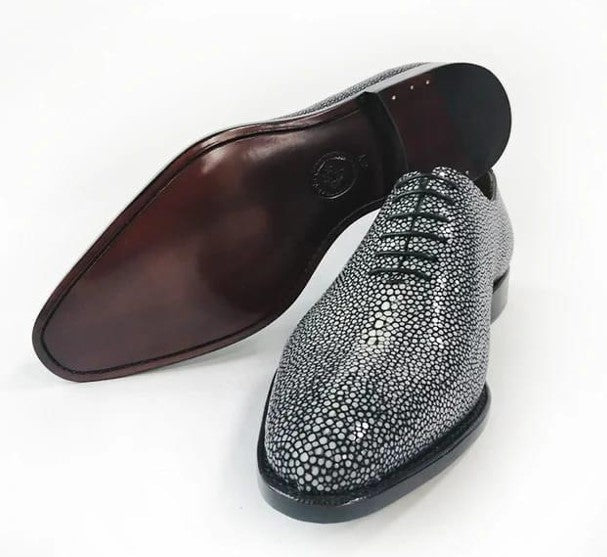 Maurice King Custom Made Stingray Lace-Up Shoe - Grey