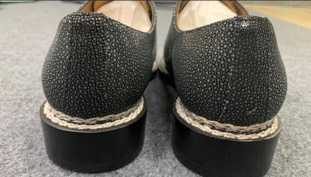 Maurice King II Custom Made Stingray Lace-Up Shoe - Grey
